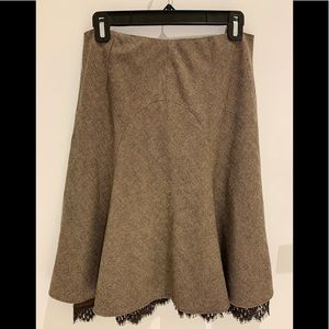 Banana Republic Brown Herringbone Lace Slip Skirt